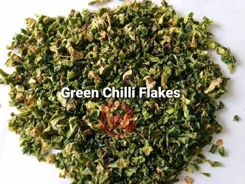 Dried Green Chili Flake - 25 kg PP Bag, A Grade Quality, Spicy Flavor, 24 Months Shelf Life, Cool & Dry Storage