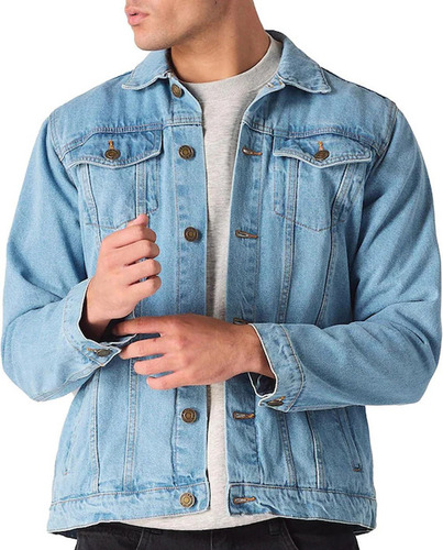 Mens Denim Jacket - Color: Sky-blue