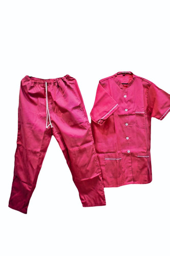Nursing Staff Uniform - Satin Material, Short Sleeves, Plain Pink Color | Breathable Comfort, Neat Stitching, Customized Logo