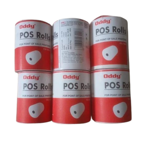 Pos Paper Roll - 48 GSM, 50 Meters Length, 3 Inch Width | Good Quality, White Color