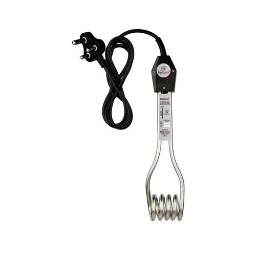 Shockproof Water Immersion Rod - 1500W Iron, Silver & Black | Free Standing, 1-Year Warranty