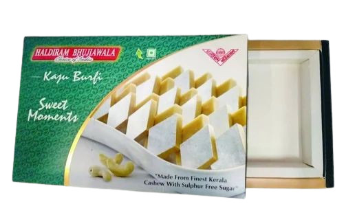 Sweet Packaging Box - Corrugated Paper, 12x8x2 inches, Multi Color, Double Wall 5 Ply, Perfect for Kaju Kalti Packing | Rectangular Shape, Flexo Printing
