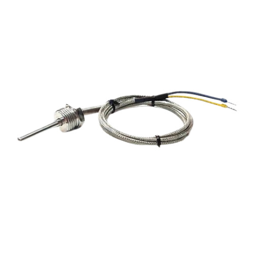 Threaded Thermocouple - Stainless Steel Probe, 0.5-8 mm Diameter, Temperature Range 0-400Â°C | Industrial Use, SS Braided Wire Insulation, Silver