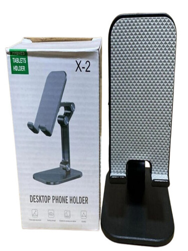 X-2 New Folding Mobile Stand - Metal Body Foldable Design | Stylist Look Durable Black And White Finish