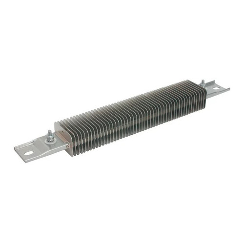 Finned Strip Heater - Stainless Steel Electric Power Max Temperature 1200Â°C | Color: Silver Black Voltage: 230/415 Volt Custom Center Holes