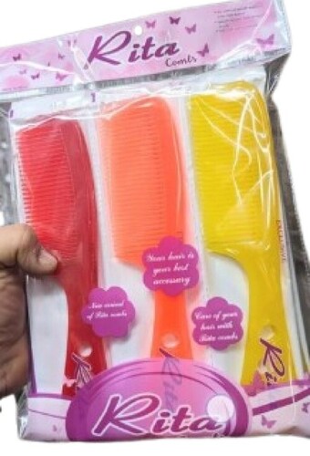 Hair Comb Pack - Solid Design, 3 Pieces in Various Colors | Lightweight, Easy to Use, New Collection