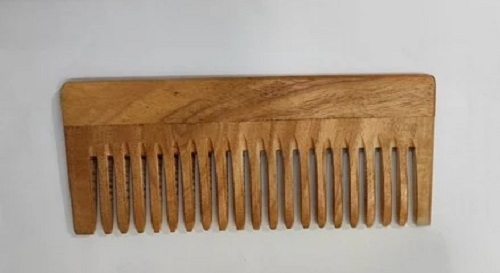 Handmade Neem Wood Comb - Solid Form, Brown Color | Lightweight Design with Excellent Grip, Tested Against Various Quality Standards