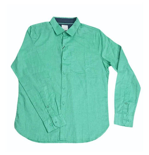 Men Green Corporate Shirt - Feature: Washable