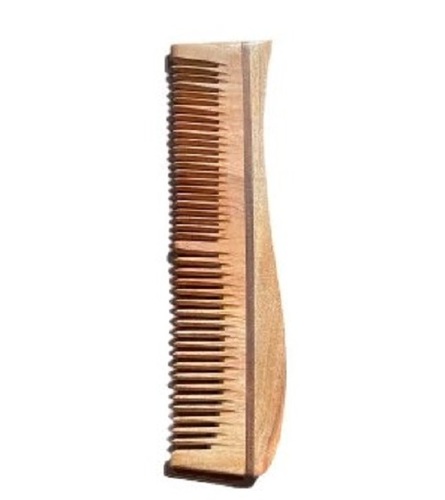 Neem Wood Bina Comb - Solid Brown Design | Plain Pattern, New Quality with Excellent Grip