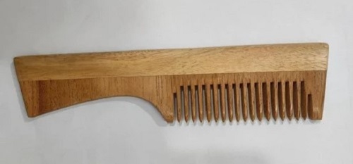 Neem Wood Handle Comb - Plain Design, Brown Color | Solid Form, Good Gripping, Quality Tested Combs & Brushes