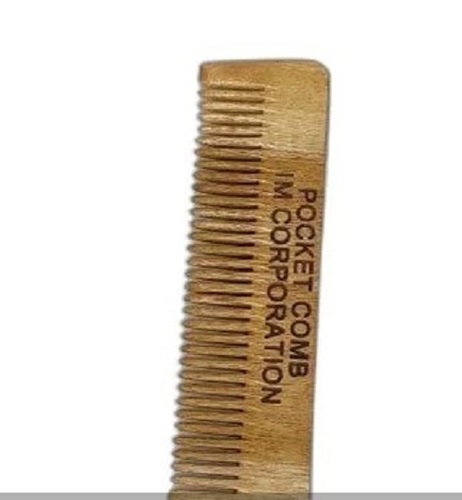 Neem Wood Pocket Comb - Solid Construction | Brown Color, Good Gripping, Timely Delivery, Quality Tested for Reliability