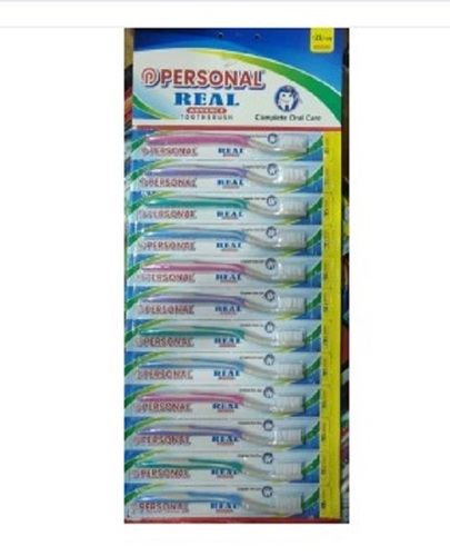 Personal Real Advance Toothbrush - Nylon Bristles, Standard Size , Soft Brush with Vibrant Colors