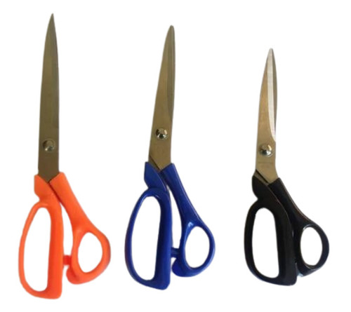 Plastic Handle Tailoring Scissors - Stainless Steel Blades, Multicolor Handle | Rust Proof, Long Lasting, 6 Months Warranty, Blister Packing