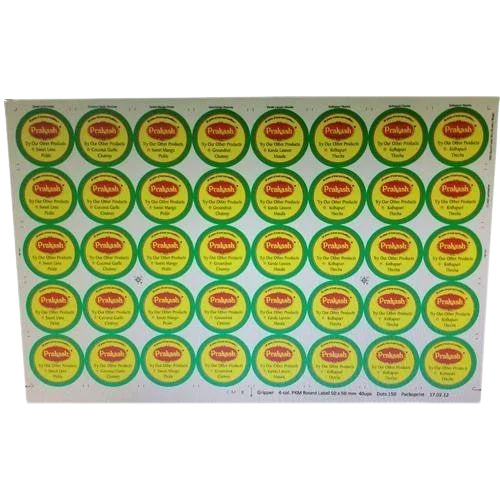 Printed Round Sticker - Paper, 90 GSM, 10mm Size | Multicolor, Printed Pattern for Effective Advertising