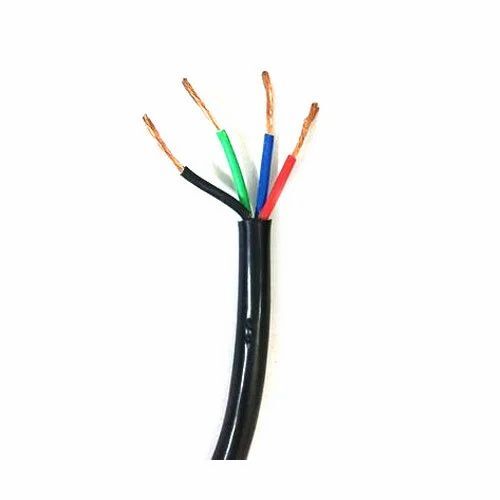 Pvc Flexible Wire - Copper Conductor, 90 Meter, 4 Core, Black, 220-240 V PVC Insulation | Multicolor Option, Custom Size, Industrial Usage