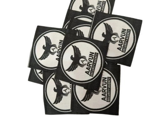 Printed Clothing Label - Polyester, 15x30mm, Black, Round Woven Label | Feature: Durable Material, Ideal for Clothing Applications