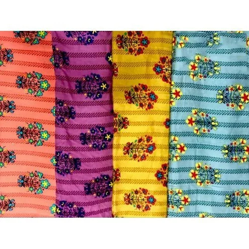 120 GSM Fancy Rayon Printed Fabric - Multi-Color Washable & Shrink Resistant | Designed for Textile Industry Fancy Printed Style