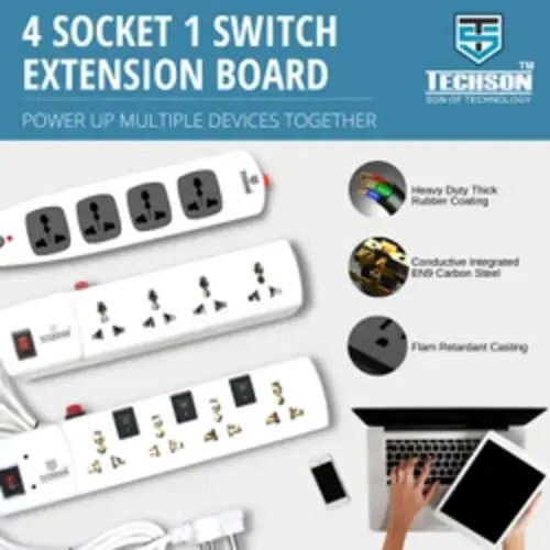 4 Socket 1 Switch Extension Board