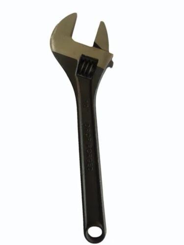 Adjustable Wrench - Chrome Vanadium Steel, 15mm Thickness, Black Color | Bolt Tightening, 1 Year Warranty