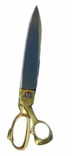 Brass Handle Tailor Scissors - Stainless Steel Blade, 8 Inch Size | Durable, Long Lasting, Straight Handle, Box Packaging