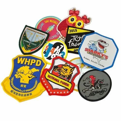 Cloth Logo Patches - Woven Fabric, 2 Inch, Multicolor, 70 Micron Thickness | Ideal for Clothing Applications, Versatile Printed Patterns