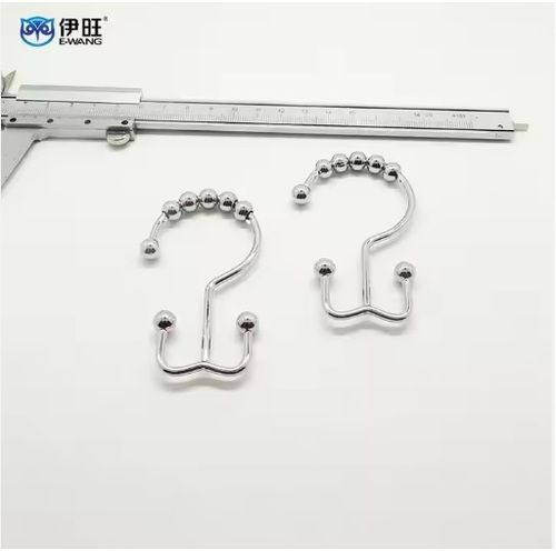 Metal Double Glide Side Ring Shower Curtain Hook - Color: Multiple