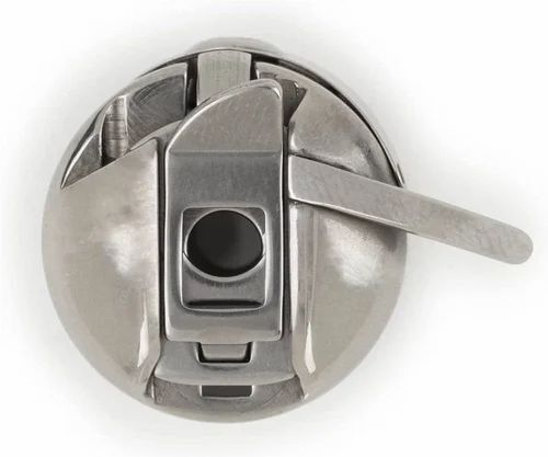 Mild Steel Metal Bobbin Case - Coated Round Shape , Silver Color, New Condition, Suitable for Semi Automatic Sewing Machines
