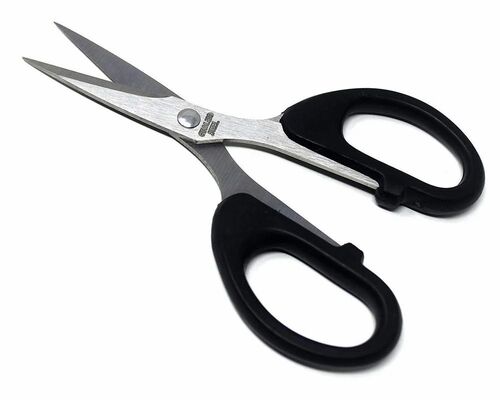 Plastic Handle Scissors - Stainless Steel Blade, 4 Inch Size | Durable, Good Quality, Straight Handle, Box Packaging, Ideal For Home Use