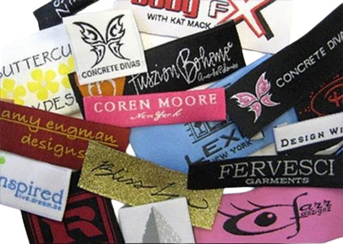 Printed Clothing Label - Cotton Material, 15x30mm Size, Multicolor Design | Customized Packaging in Box for Garment Use