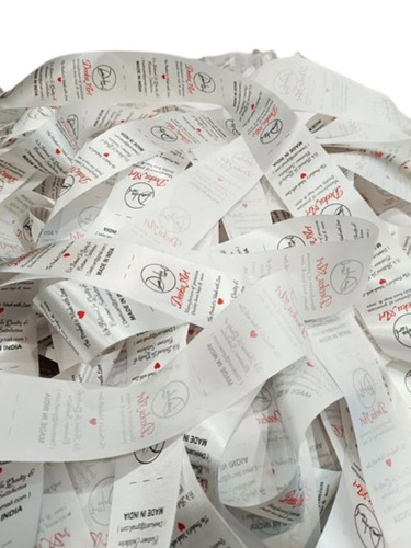 Printed Satin Label - Multicolor, 1.25 x 2.5 Inch Size, Customized Roll Packaging | Durable Satin Material for Versatile Labeling Solutions