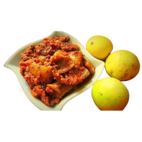 Spicy Lemon Pickle - 5 Kilograms Tasty and Spicy Flavor with Saltiness Oil Preservation Method Sliced Texture One Year Shelf Life