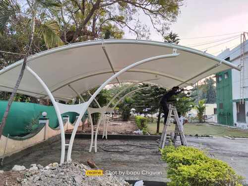 Tensile Fabric Structure - Durable High Strength, Corrosion Resistant | White PVC Folding Office Window, Aluminum Frame