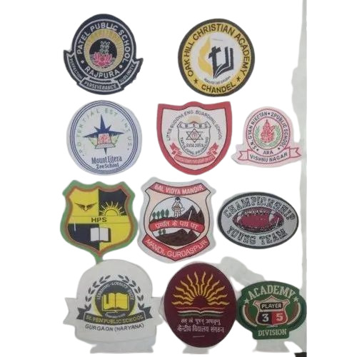 Uniform Label - Woven Polyester Fabric, 150 Mm Size, Multicolor | Ideal for Uniform Use, Lightweight at 5 Gm, Packaged in Convenient Packet