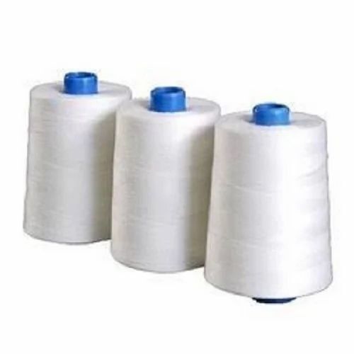 White Sewing Thread - Polyester, 185m Reel Roll, Color: White | Ideal for Cloth Stitching, Strong and Durable Spun Yarn