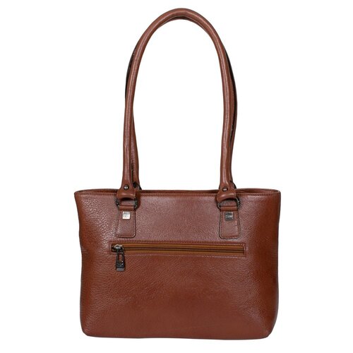 Women Leather Handbags - Color: Brown