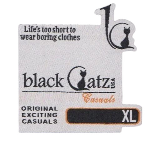 Laser Cut Fold Labels - Cotton Material, Customized Size, White Color | Ideal for Garment Applications