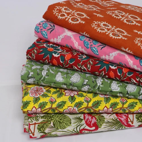 100% Pure Cotton Fabric - Multi-Color, 100% Cotton Material | Washable, Shrink Resistant, Ideal for Textile Industry