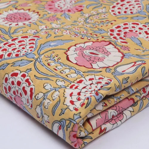 100% Pure Cotton Screen Printed Fabric - Multi-Color 100% Cotton Shrink-Resistant | Washable for Textile Industry Application