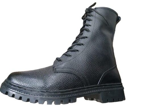 Army Leather Boots - Color: Black