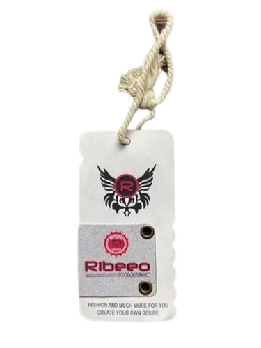 Clothes Paper Hang Tag - White, 20 x 45 mm Rectangular Paper Label | Ideal for Clothing, Printed Pattern Design