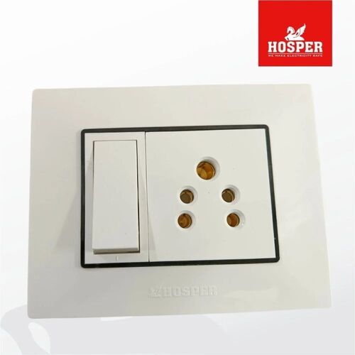 Electrical White Modular Switches - Durable Material, Shock Resistant | Insulation Resistance, Sleek Design, Ideal For Modern Interiors