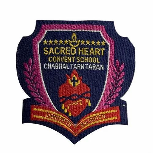 Embroidered School Patch - Polyester, 2 mm Thick, Multi Color | Machine Embroidery, Durable for School Uniform Use