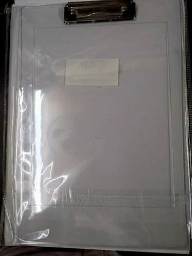 Exam Pads Clipboards - Crystal Material, 9x13 Inch Rectangular Shape, Transparent Poly Bag Packaging | Durable for Examination Purpose