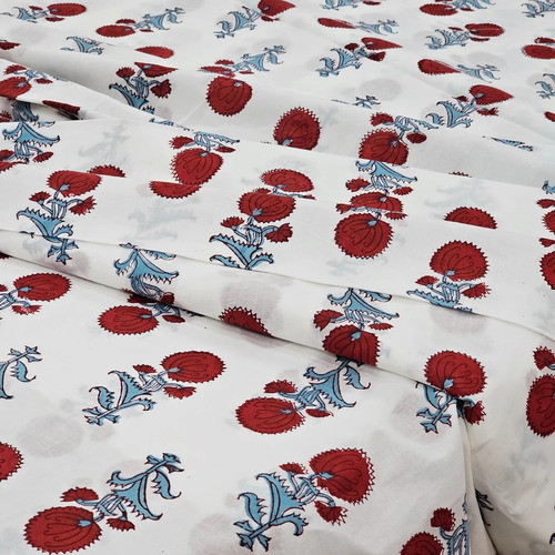 Fancy Hand Block Printed Cotton Fabric - 100% Cotton, Multi-Color, Washable, Shrink-Resistant | Ideal for Textile Industry Applications