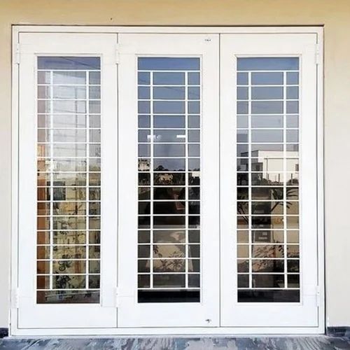French Door - GI Frame, Customized Dimensions, White Color, 3-8 mm Glass Thickness, Ideal for Residential, Offices, and Villas