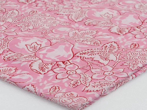 Hand Block Fancy Printed Cotton Fabric - 100% Cotton, Multi-Color, Shrink-Resistant | Washable, Ideal for Textile Industry