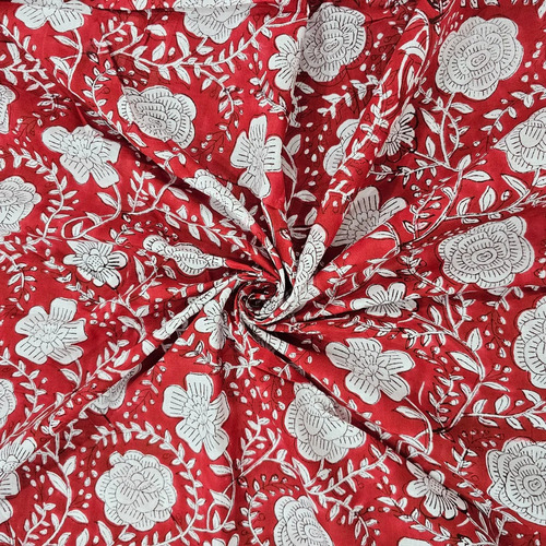 Hand Block Printed Cotton Fabric - Multi-Color, 100% Cotton, Shrink Resistant | Washable Textile Industry Fabric