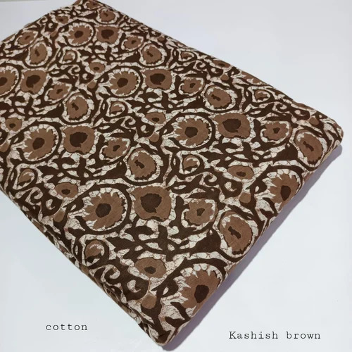 Kashish Printed Brown Cotton Fabric - 100% Cotton, Multi-Color | Washable, Shrink Resistant, Ideal for Textile Industry