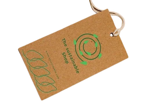 Kraft Paper Hang Tag - Brown Printed Kraft Paper | Designed for Garment Labeling and Tagging, Environmentally Friendly Material