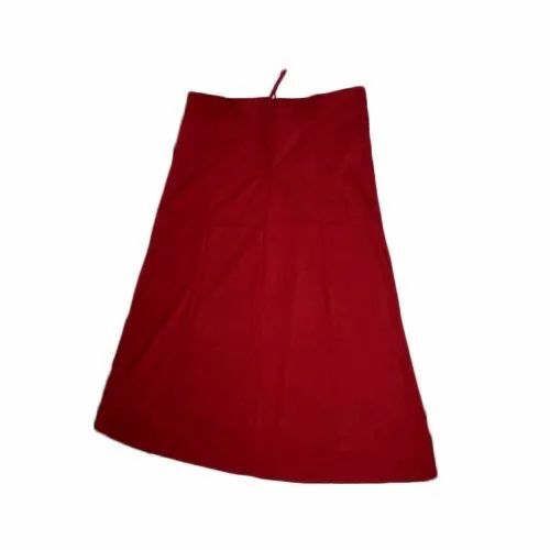 Ladies Cotton Petticoat - 100% Cotton, Sizes 36-42 Inch, Plain Red | Attractive Designs, Machine and Hand Wash, Ideal for Female Wear
